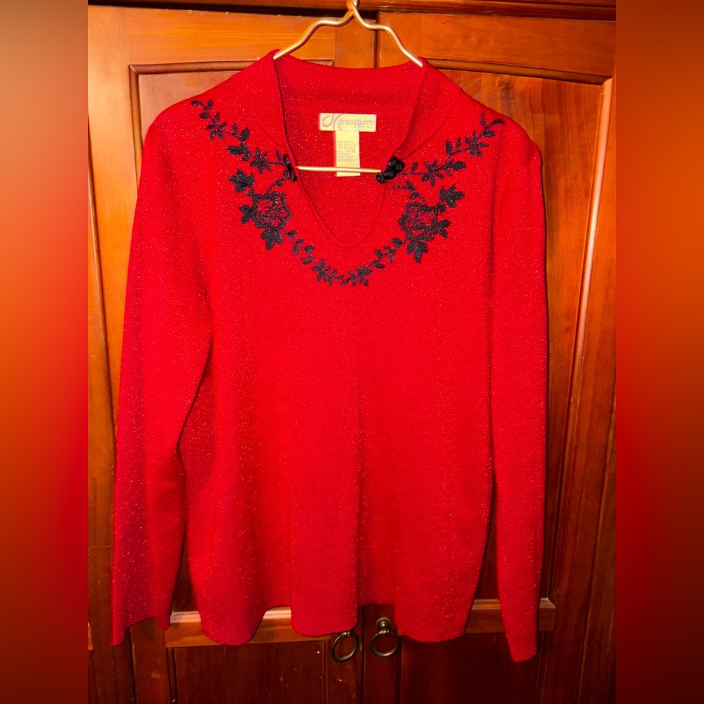 Dressbarn Red Cowl Neck Sweater #1354